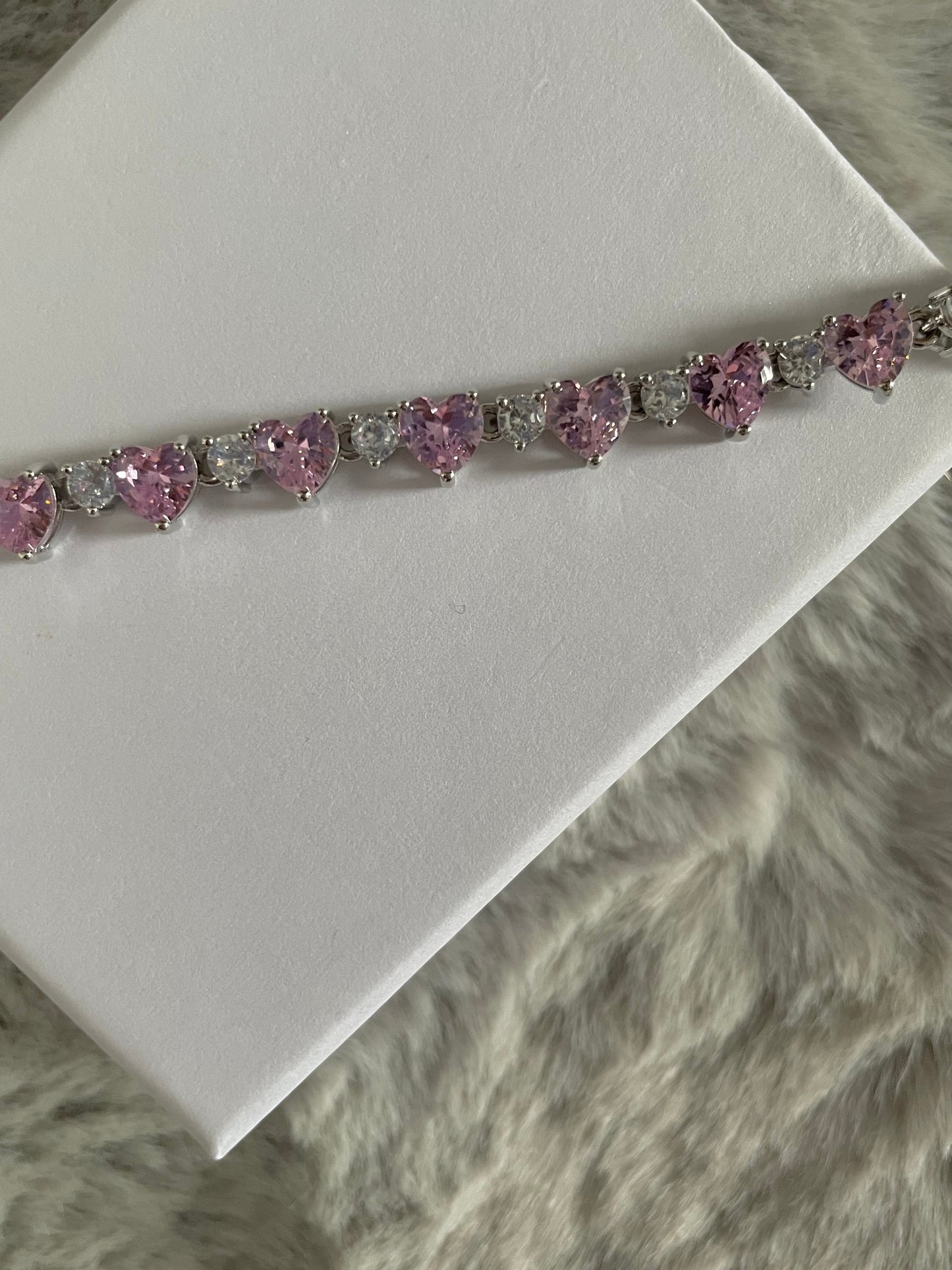 Pink Heart Bling Bracelet