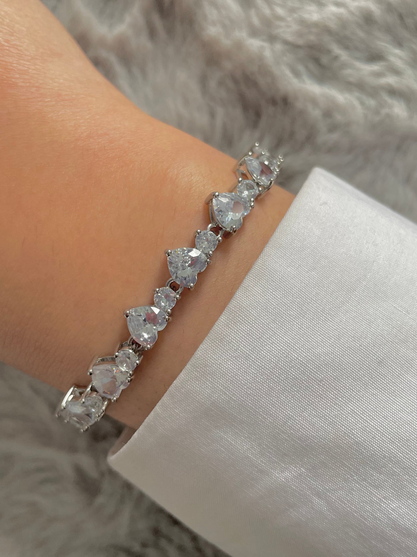 Silver Heart Bling Bracelet