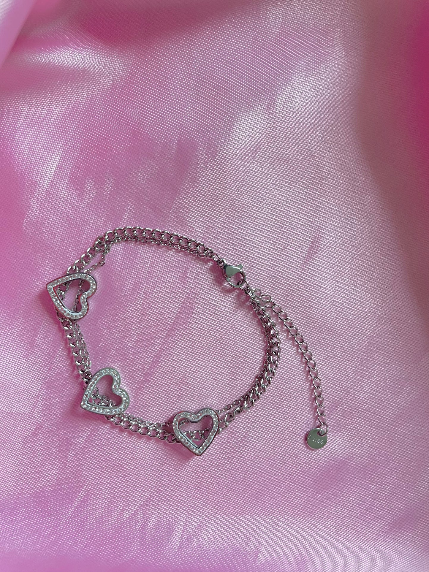 Layered Heart Charm Bracelet