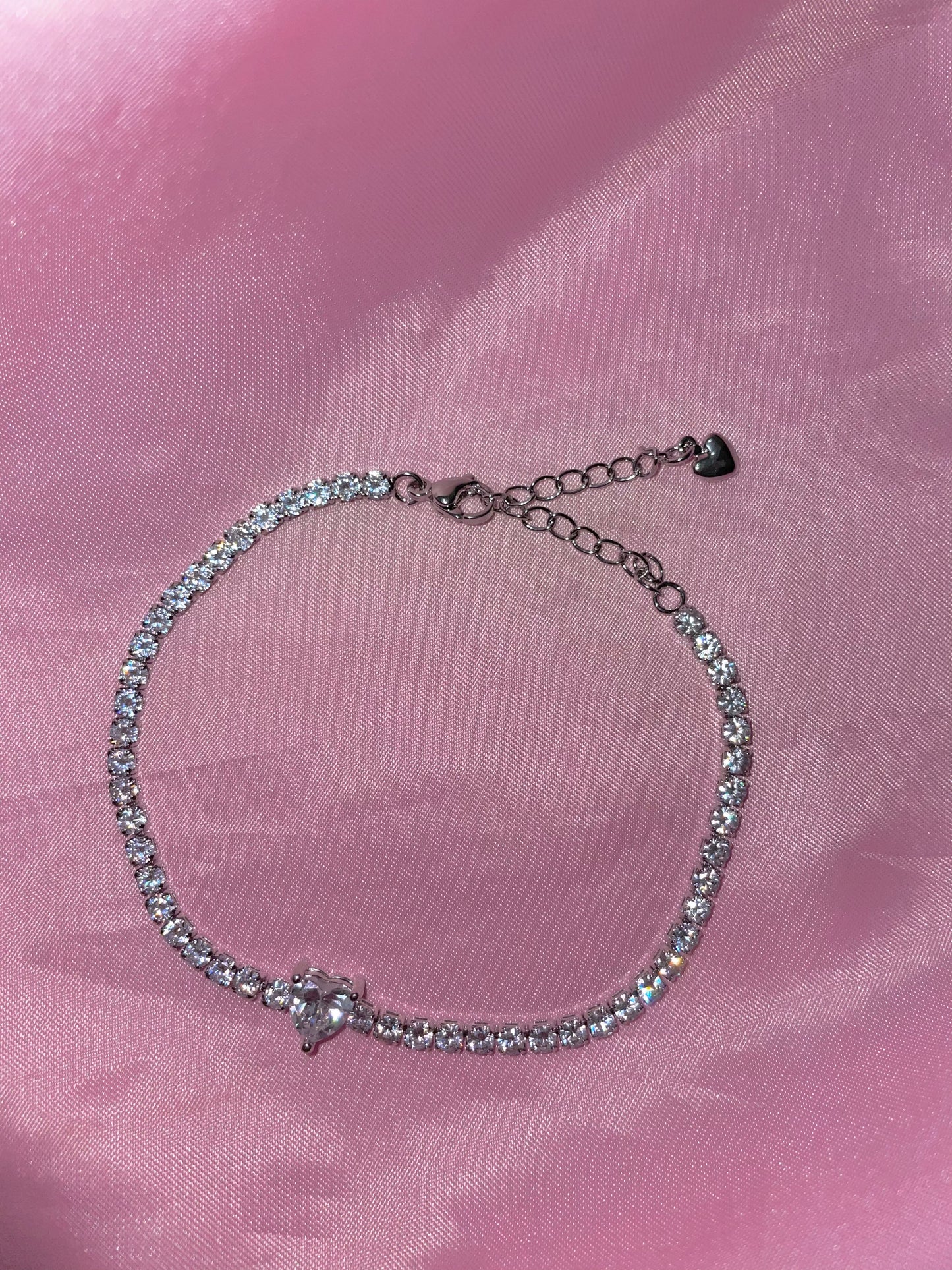 Iced Out Heart Bracelet