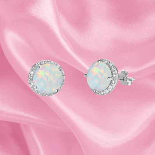 White Opal Earrings