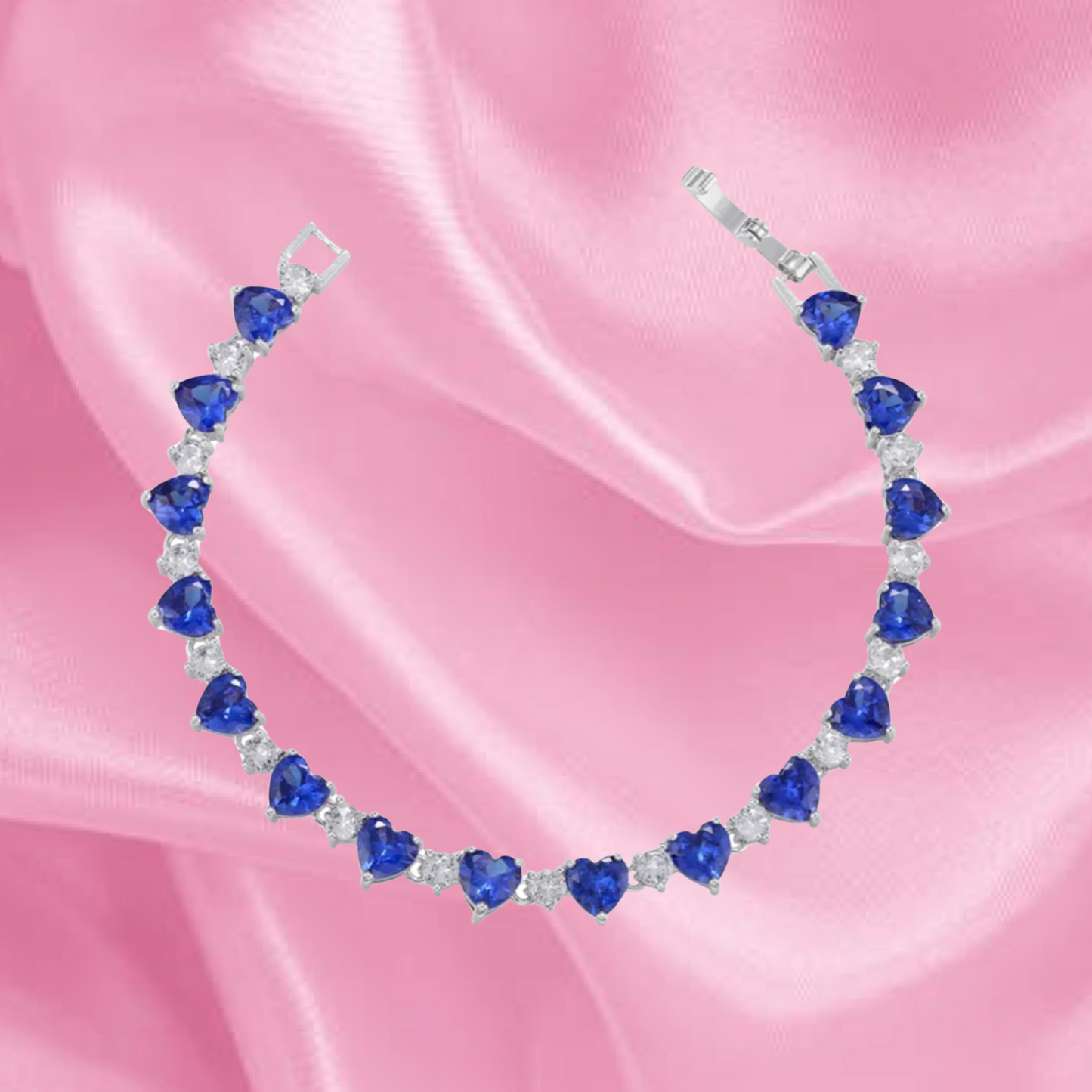 Blue Heart Bling Bracelet